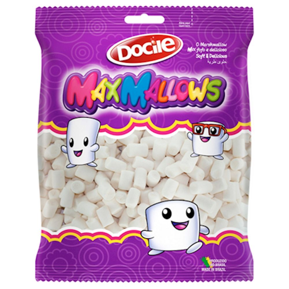Marshmallow Mini Maxmallows Tubo Branco Baunilha 150g maxfesta