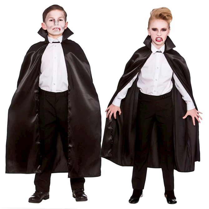 Capa Halloween Infantil Vampiro Fantasia Preta ou Vermelha em Promoção na  Americanas