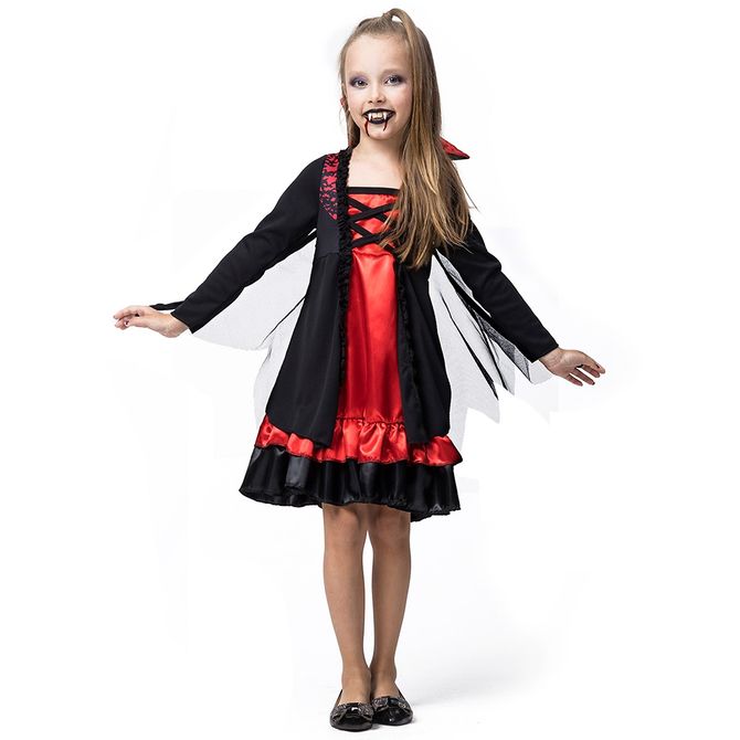 Fantasia Vampira Infantil Halloween - Loja de Balões, Artigos para