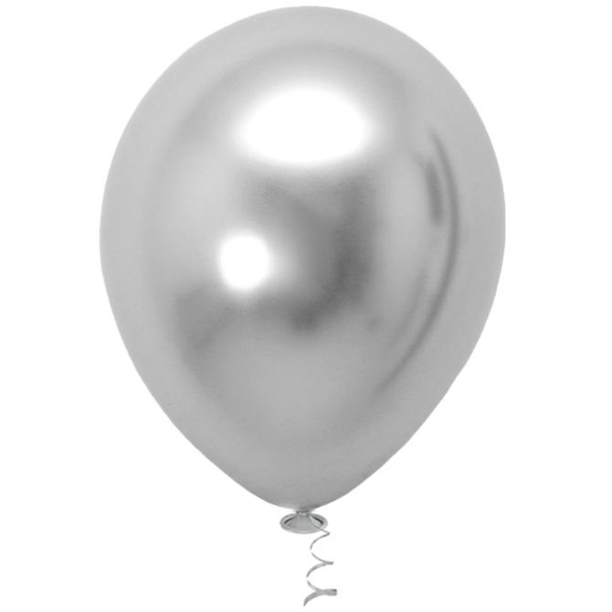 Balão 16 Platino Cromado Prata - 12 unidades