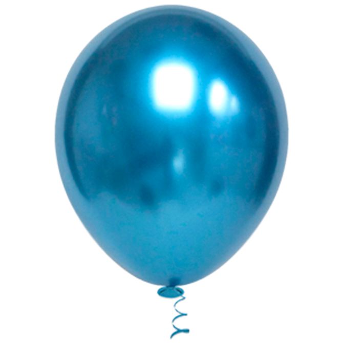 Balão 16 Platino Cromado Azul - 12 unidades