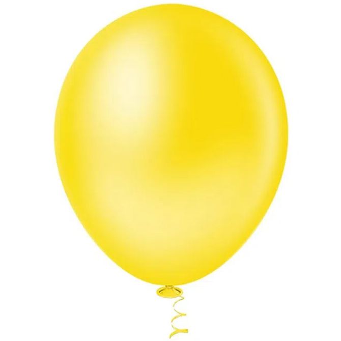 Balão 16 Liso Amarelo - 12 unidades