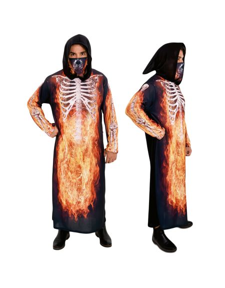 Fantasia de Halloween Adulta Masculino Luxo Esqueleto